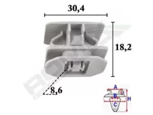 ROMIX Clip, trim-/protection strip FORD C70619 5234172,W716350S300