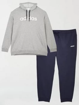Adidas Plus Size Hooded Tracksuit - Grey