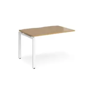 Bench Desk Add On Rectangular Desk 1200mm Oak Tops With White Frames 800mm Depth Adapt