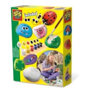 SES CREATIVE Childrens Painting Stones Kit, 5 to 6 Years, Multi-colour (14818)