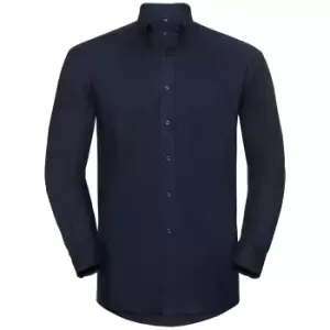 Russell Collection Mens Long Sleeve Easy Care Oxford Shirt (18inch) (Bright Navy)