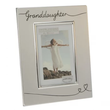 4" x 6" - Silver Plated Satin Photo Frame - Granddaughter