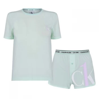 Calvin Klein CK1 Short Sleeve Short Pyjama Set - Aqua Luster