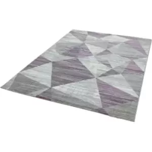 Asiatic - Orion OR13 Blocks Heather 160cm x 230cm Rectangle - Grey and Purple