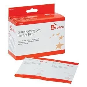 5 Star Cleaning Sachets for Telephone Bactericidal Non Hazardous Pack of 50