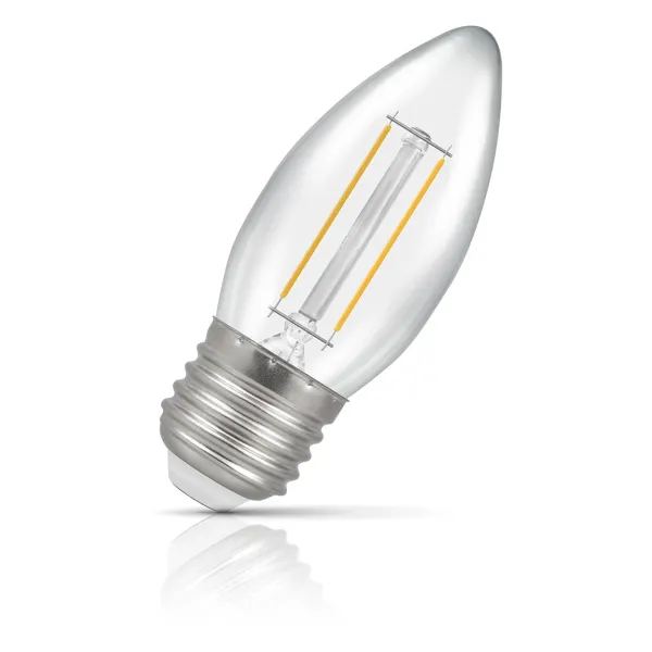 Crompton Lamps LED Candle 2.2W E27 Filament Warm White Clear (25W Eqv)