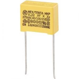 MKP X2 suppression capacitor Radial lead 0.22 uF 275 V AC 10 15mm L x W x H 18 x 8.5 x 14.5mm MKP X2