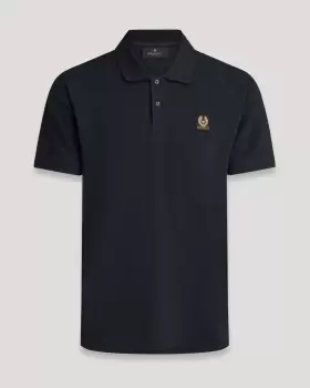 Belstaff Badge Logo Polo Shirt In Dark Navy - Size M