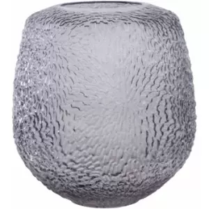 Grey Medium Flower Vase For Room Decor Glass Vase Textured Vases For Flowers Detailed Floor Vase Living Room Decor Stylish Tall Vase 19 x 19 x 22