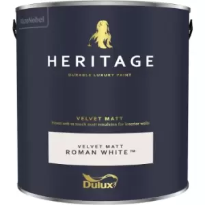 Dulux Heritage Velvet Matt Roman White Matt Emulsion Paint 2.5L