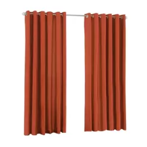 Riva Home Fiji Faux Silk Ringtop Curtains (66x90 (168x229cm)) (Burnt Orange)