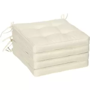 40 x 40cm Replacement Garden Seat Cushion Pad with Ties, Cream - Cream - Outsunny