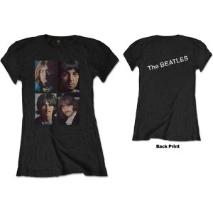 The Beatles - White Album Faces Womens X-Large T-Shirt - Black