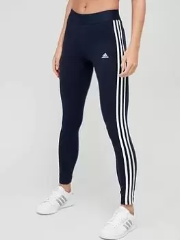 adidas Essentials 3 Stripes Leggings - Navy/White, Size 2Xs, Women