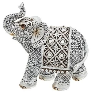 Silver Diamond Elephant Medium Ornament
