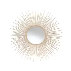 80cm Gold Starburst Round Wall Mirror