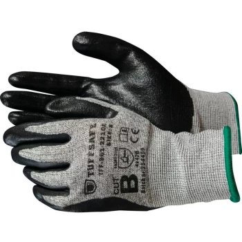 Cut B, 13G, Foam Nitrile Palm Coated Gloves, Size 9 (Pk-12) - Tuffsafe