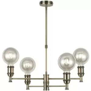 Cristal Record Lighting - Cristal Miyako 4-Light Pendant Lamp Antique Brass