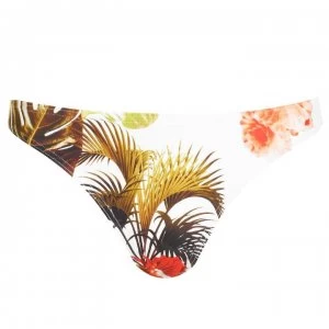 Figleaves Bali Palm Classic Bikini Bottom - Coral Palm