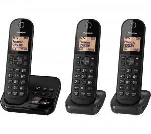 Panasonic KX-TGC423EB Cordless Phone With Answering Machine Triple Handsets