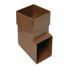 FloPlast RBS3BR Square Line Downpipe Shoe - Brown 65mm