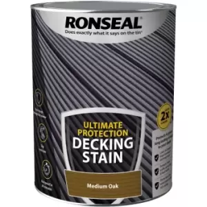 Ronseal Ultimate Decking Stain - 5L - Medium Oak - Medium Oak