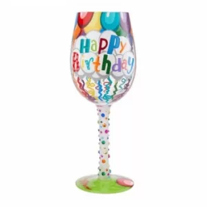 Birthday Streamers Wine Glass