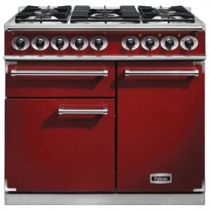 Falcon F1000DXDFRDNG 98500 100cm Deluxe Range Cooker - Red Finish