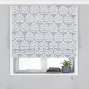 Paoletti Horto Embroidered Blackout Roman Blind Polyester Blue (61X137Cm)