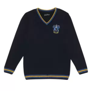Harry Potter Girls House Ravenclaw Knitted Jumper (5-6 Years) (Navy)