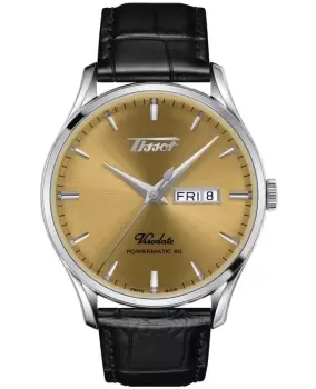 Tissot Heritage Visodate Powermatic 80 Champagne Dial Leather Strap Mens Watch T118.430.16.021.00 T118.430.16.021.00