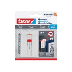 Tesa Adjustable Adhesive Nail Powerstrips up to 2kg - White (2 Pack)