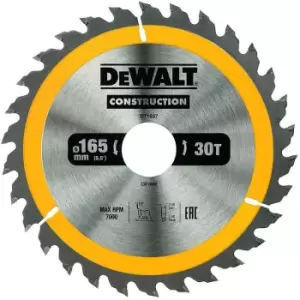 DEWALT Construction Saw Blade 165mm x 30mm 30T - N/A