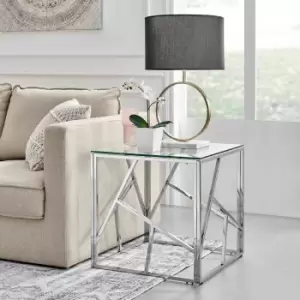 Furniture Box Amalfi Silver Chrome Side Table