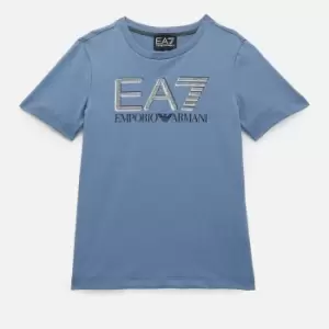 EA7 Boys' Train Visibility Large Logo T-Shirt - Blue - 12 Years