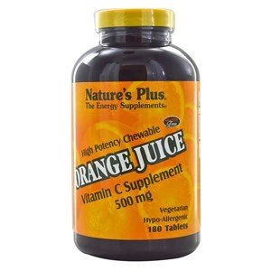 Natures Plus Orange Juice Vitamin C 500 mg Chewable Tablets 90 Tabs