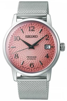 Seiko Limited Edition Presage Steel Mesh Bracelet Pink Watch