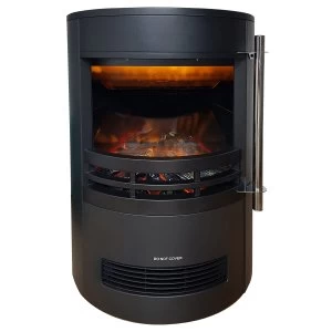 Daewoo Round Flame Effect Stove Heater - Black