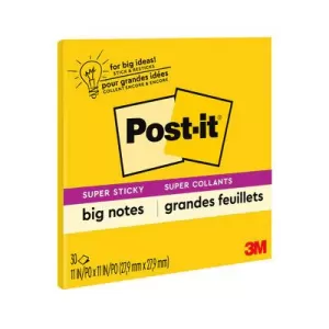 3M Post it 280 x 280mm Super Sticky Big Notes Self adhesive Yellow 1 x