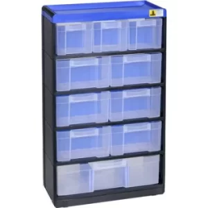Allit 464640 Small parts container VarioPlus Pro 53/21 (W x H x D) 300 x 525 x 135mm Black, Blue