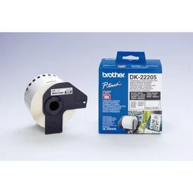 Brother DK22205 Continuous Paper Tape 62mm x 30.48m Black on White