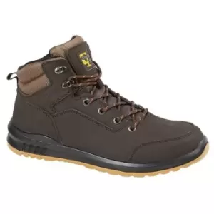 Grafters Mens Action Nubuck Safety Ankle Boots (9 UK) (Brown) - Brown