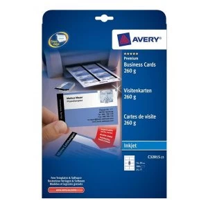 Avery Quick and Clean Double Sided Matt Inkjet Business Cards White Pack of 200 Cards