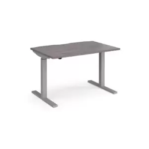 Dams Elev8 Mono straight sit-stand desk 1200mm x 800mm - silver frame, grey oak