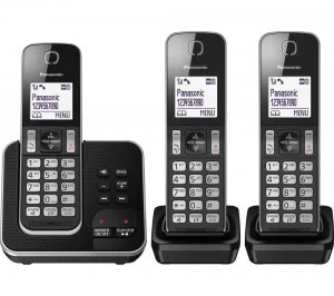 Panasonic KX-TGD323EB Cordless Phone With Answering Machine Triple Handsets