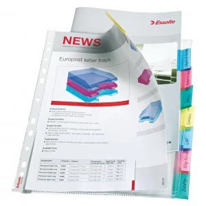 Index with 8 Tabbed Pockets A4 Polypropylene Glass Clear - Outer Carton of 10