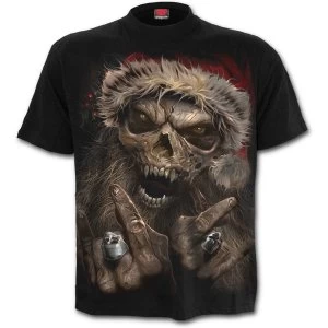 Rock Santa Mens Medium T-Shirt - Black