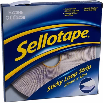 Sellotape - 1445182 Sticky Loop Strip 25mm x 12m