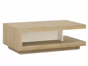 Furniture To Go Lyon White High Gloss and Riviera Oak Coffee Table Flat Packed