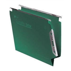Rexel Crystalfile Extra Lateral 330mm Files Green - 1 x Pack of 25 Files